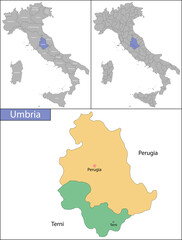Illustration of Umbria is a region in central Italy