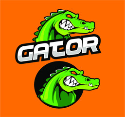crocodile sport logo cartoon in vector