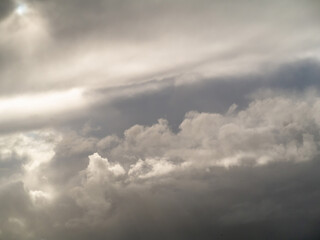 Beautiful white fluffy cloudy sky background,