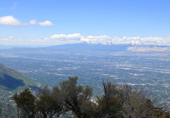 View of Salt Lake City and the Oqquirh Mountain range, Utah
