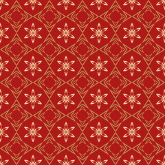 seamless pattern with red flowers