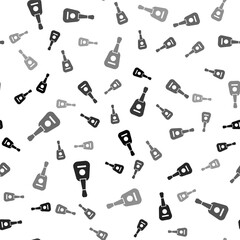 Black Guitar icon isolated seamless pattern on white background. Acoustic guitar. String musical instrument. Vector.