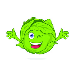 cabbage  vegetable mascot cartoon