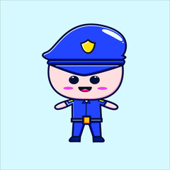 police with blue uniform