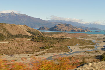 Road tripping among amazing scenery and landscapes on the Carretera Austral dirtroad through Patagonia, Chile