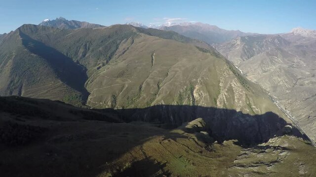 Caucasus, Ossetia. Archon Gorge. The middle part of the valley.