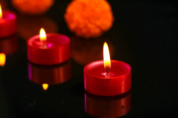 happy diwali or happy deepavali greeting card made using a photograph of diya or oil lamp
