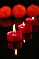 happy diwali or happy deepavali greeting card made using a photograph of diya or oil lamp