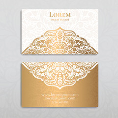 Vintage business card. Luxury vector ornament template. Great for invitation, flyer, menu, brochure, postcard, background, wallpaper, decoration, packaging or any desired idea.