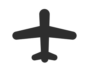 Plane icon vector shape, airplane jet silhouette symbol monochrome flat airport pictogram isolated on white pictogram