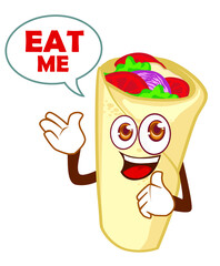 kebab mascot cartoon in vector