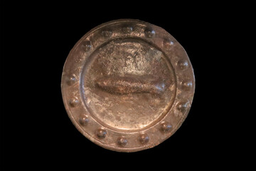Antique, medieval copper plate from Europe.