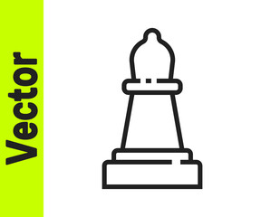Black line Chess icon isolated on white background. Business strategy. Game, management, finance. Vector.