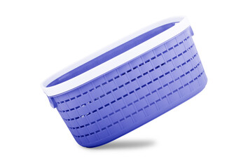 Empty wicker basket on isolated white backgrounds © vadarshop