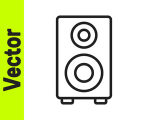 Black line Stereo speaker icon isolated on white background. Sound system speakers. Music icon. Musical column speaker bass equipment. Vector.