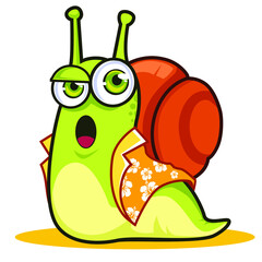 snail mascot cartoon in vector