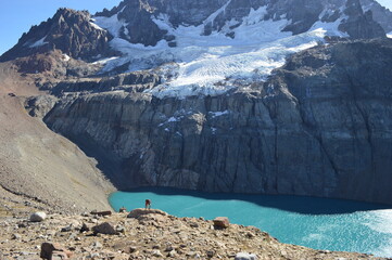 Hiking and climbing up to the Cerro Castillo Mountain in the national reserve of Patagonia, Chile