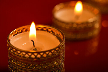 happy diwali or happy deepavali greeting card made using a photograph of diya or oil lamp