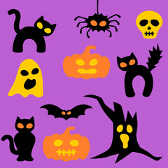 Halloween hollow eye cartoon set 