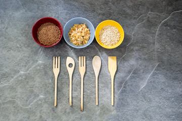 Kitchen accessories on a dark background