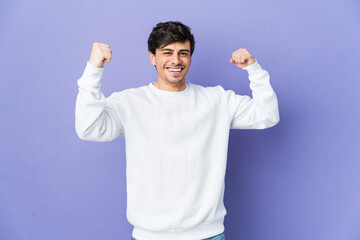 Young cool man cheering carefree and excited. Victory concept.