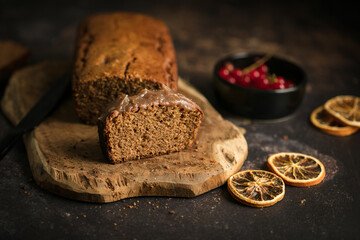 Cake pain d'épice fait maison et crème de marron