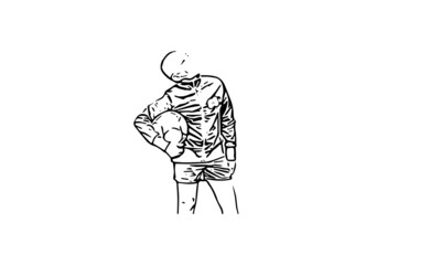 illustration of a boy holding football