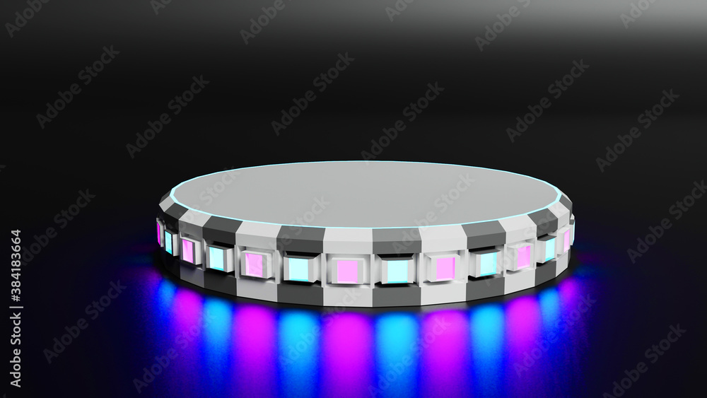 Poster 3d rendering mockup platform