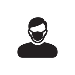 Man use mask flat icon design vector
