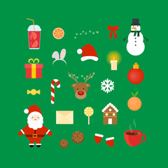 This is a Christmas set of different objects. Could be used for holiday decorations.