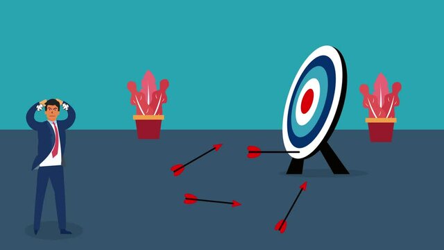 Manager looks furious while failed hit archery target