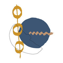 Abstract composition. Vector hand drawn artwork for poster, card, interior or print