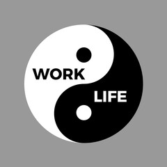 Work life balance - balanced harmony and equality between employment, career and personal life.  Vector illustration.