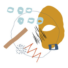 Abstract composition. Vector hand drawn artwork for poster, card, interior or print