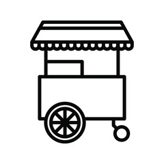 Food stall icon vector, filled flat sign. food cart icon. vector illustration