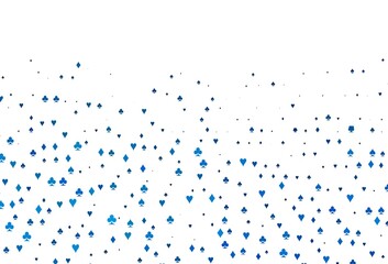 Light BLUE vector pattern with symbol of cards.