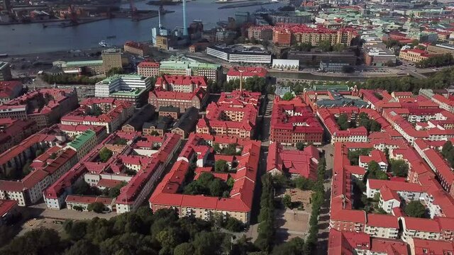  Gothenburg, Sweden Beautiful red roofs, aerial view
