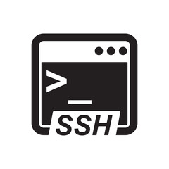 Secure shell(SSH) icon isolated on white background vector illustration.