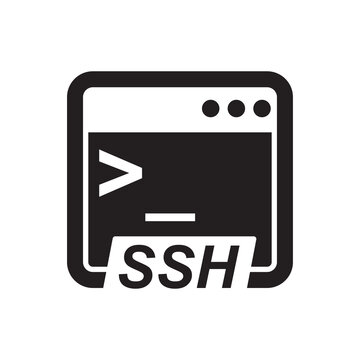 Secure Shell(SSH) Icon Isolated On White Background Vector Illustration.