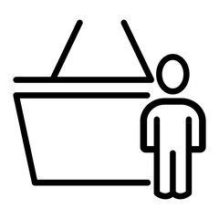Pixel perfect shopping basket line icon. vector illustration