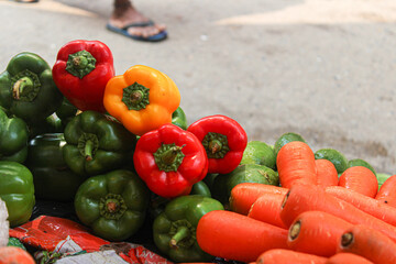 red bell peppers and cartots 