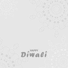 Gray greeting card for Diwali festival, Vector illustration diwali element.
