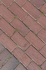 Texture of the cobblestone sidewalk on top.