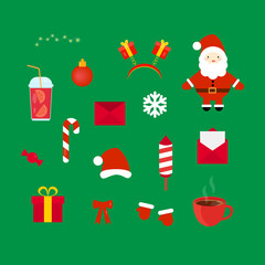 This is a Christmas set of different objects. Could be used for holiday decorations.