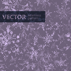 Christmas background with grange snowflakes. Seamless pattern. Christmas holiday design, decor. Vector illustration.