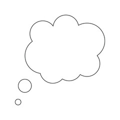 Think of isolated bubbles on a white background. Bubbles think trendy with style. Balloons of creative thought. Cloud line art, vector illustration