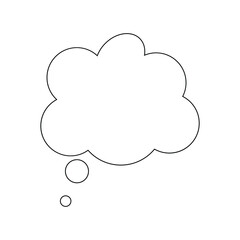 Think of isolated bubbles on a white background. Bubbles think trendy with style. Balloons of creative thought. Cloud line art, vector illustration