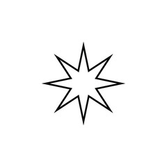 Black and white star icon with a different flat star style, vector illustration. eps 10