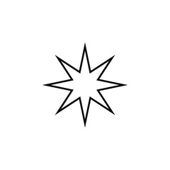 Black and white star icon with a different flat star style, vector illustration. eps 10
