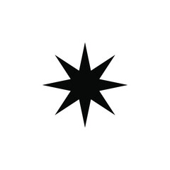 Black and white star icon with a different flat star style, vector illustration. eps 10